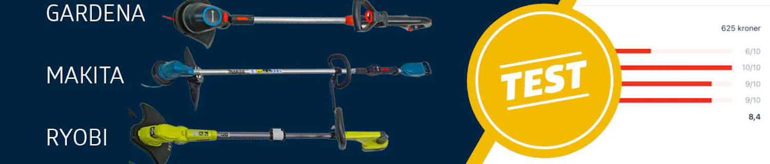 Test af græstrimmere på batteri Test af græstrimmere på batteri